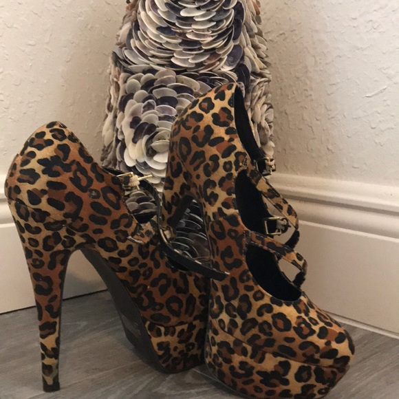 cheetah platform heels
